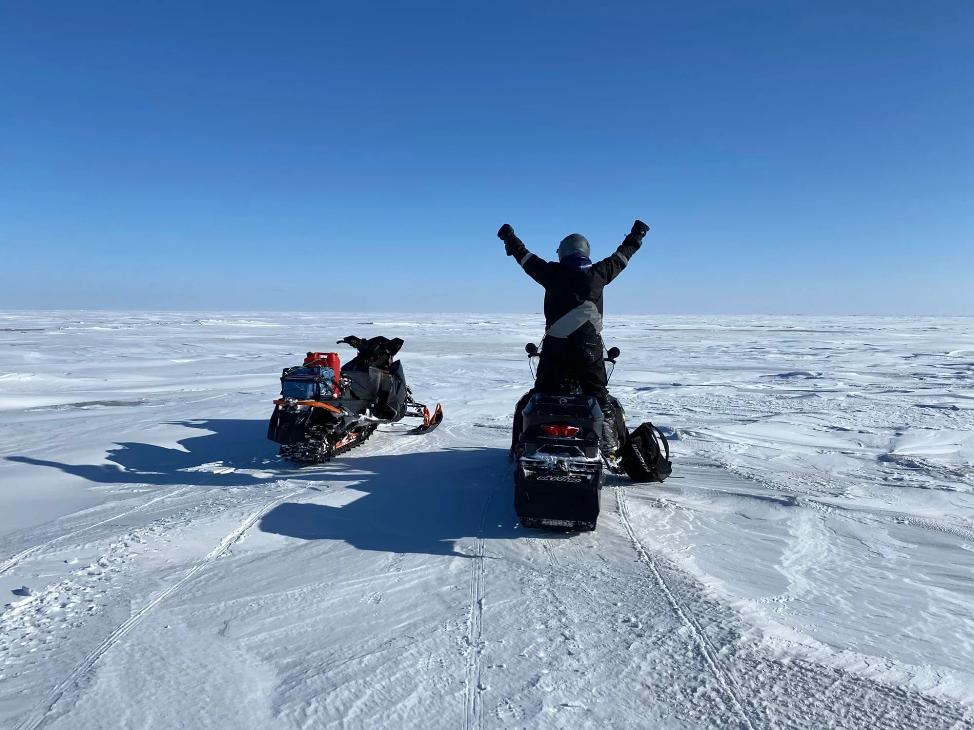 Snowmobile trail through Northern Ontario